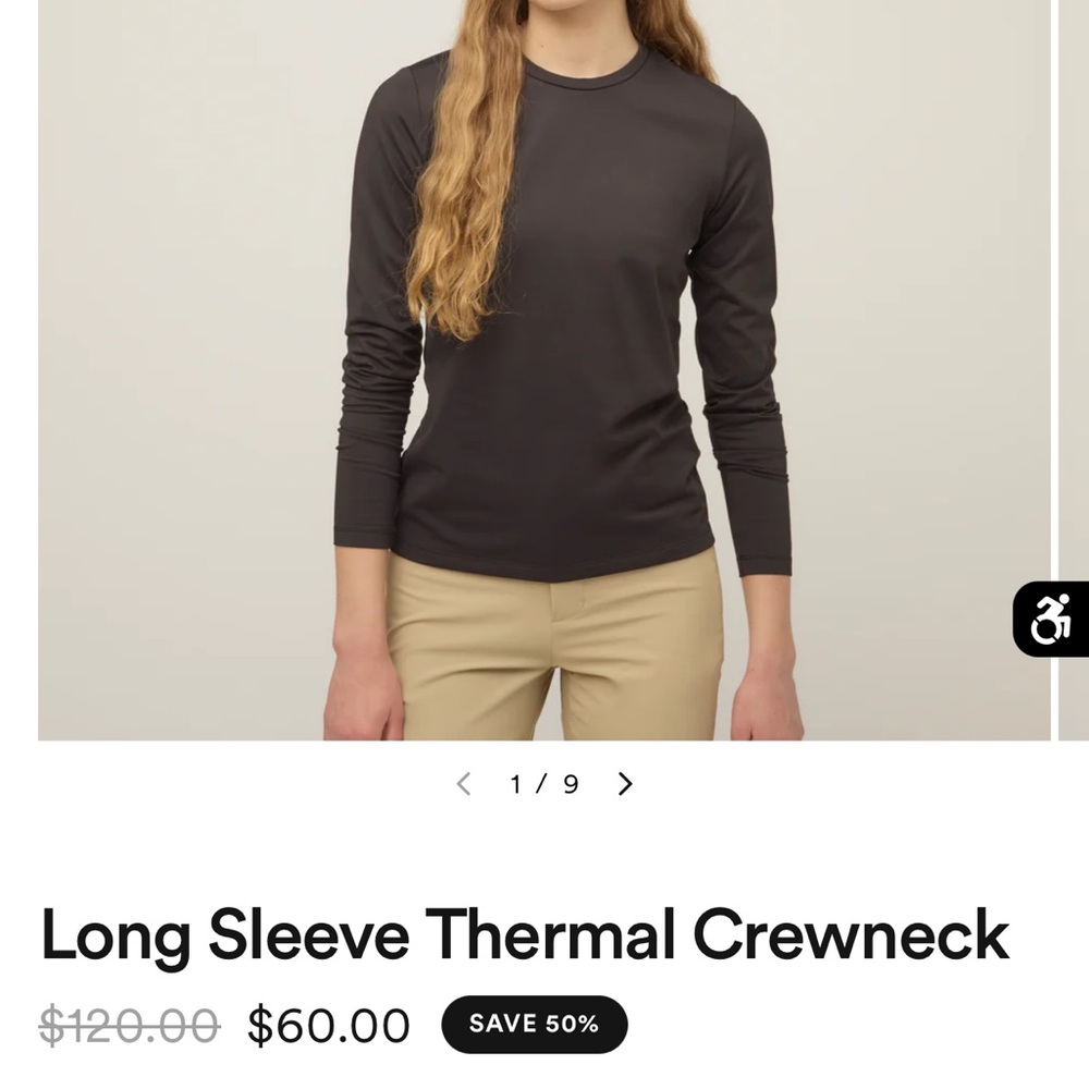 Tilley Classic Black Long Sleeve Crewneck thermal shirt.
